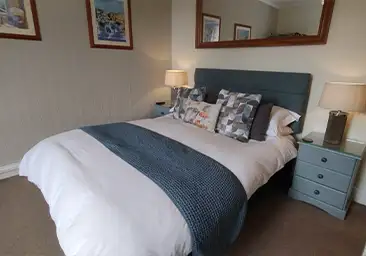Hotel quality king size bed with en-suite and river view, B&B in Beddgelert, Snowdonia, North Wales
