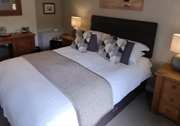 Hotel quality super king bed with en-suite shower, bed and breakfast in Beddgelert, Snowdonia, North Wales